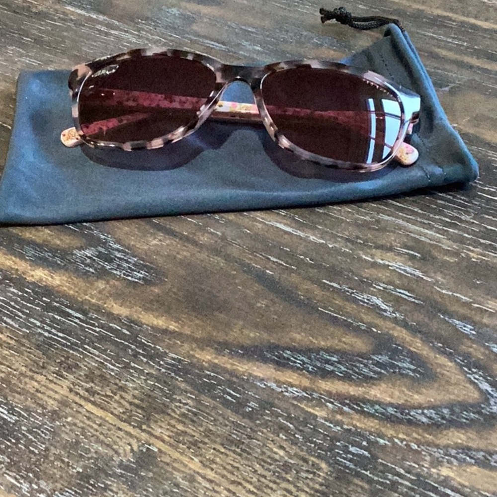 Ted Baker Pink Tortoiseshell Frame Sunglasses with Rose Lenses